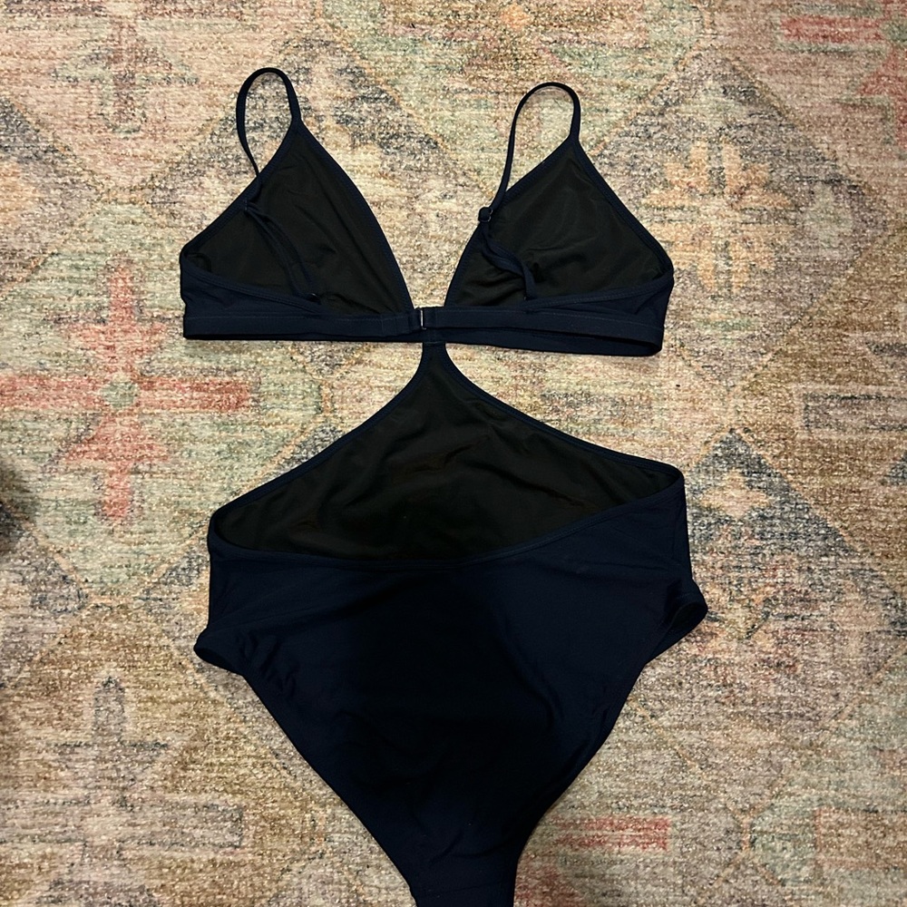 Dark Navy Cutout One-Piece Swimsuit